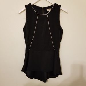 Monteau Black High Low Peplum Top Blouse